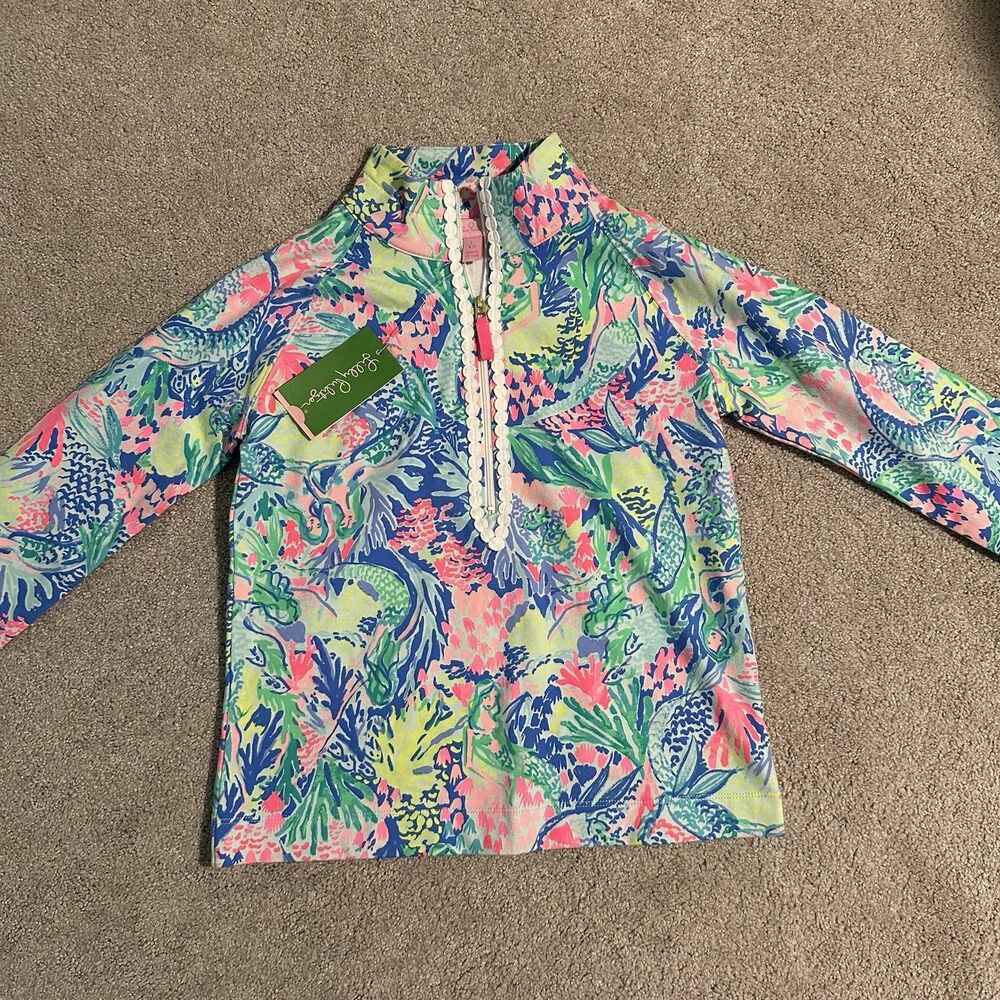 NWT Lilly Pulitzer Girls Little Skipper popover Mermaids Cove Large 8-10